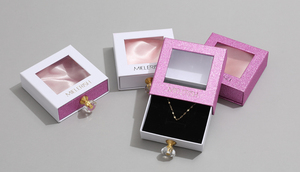 Custom Logo Cardboard Luxury Pull-Out Square Jewelry <b>Box</b> Transparent Window Crystal Valentine's Day Gift <b>Box</b> for <b>Rings</b> Necklace - Product Image 4
