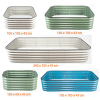 Kit de jardinière surélevée moderne en acier galvanisé et peint en poudre avec pots de fleurs et jardinières d'extérieur pour la culture de légumes