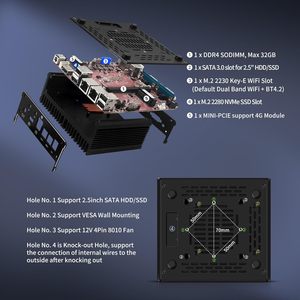 CWWKIPC N100 Mini PC Fanless 2xCOM RS232/RS485 Port 2x2.5GbE LAN 4K <strong>3</strong>-Display USB-C <strong>Network</strong> <strong>Switches</strong> Industrial Micro <strong>Computer</strong> - Product Image 2