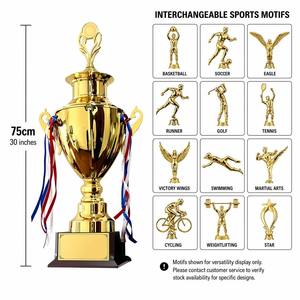 Trophée <span class=keywords><strong>de</strong></span> championnat géant Elite <span class=keywords><strong>de</strong></span> 30 pouces, tout en métal, plaqué or premium, avec motifs sportifs interchangeables - Product Image 4