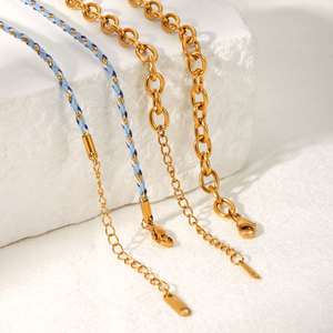 สร้อยคอแฟชั่นฤดูร้อน สร้อยคอจี้ สแตนเลส 316L เครื่องประดับชุบทอง 14k 18k PVD สร้อยคอเชือกฮาวายหลากสีสำหรับผู้หญิง - Product Image 4