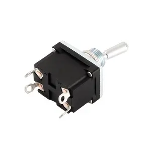 Toowei preto retro interruptor ON-OFF ip67 impermeável plana 12mm micro DPDT com 4 terminais de solda