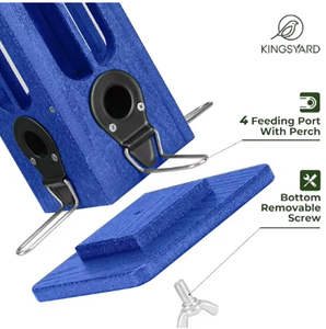 Comedero para Pájaros con Logotipo Personalizado, Colgante para Exteriores, de Plástico Reciclado, 4 Puertos, 3 Libras de Capacidad, para Azulejos, Pájaros, Loros y Palomas - Product Image 4