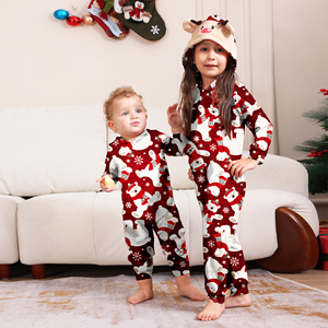 Offre Spéciale 2024 noël femmes hommes enfant bébé <span class=keywords><strong>combinaison</strong></span> <span class=keywords><strong>ours</strong></span> entièrement imprimé à capuche fermeture éclair Onesie pyjamas famille correspondant tenues - Product Image 5