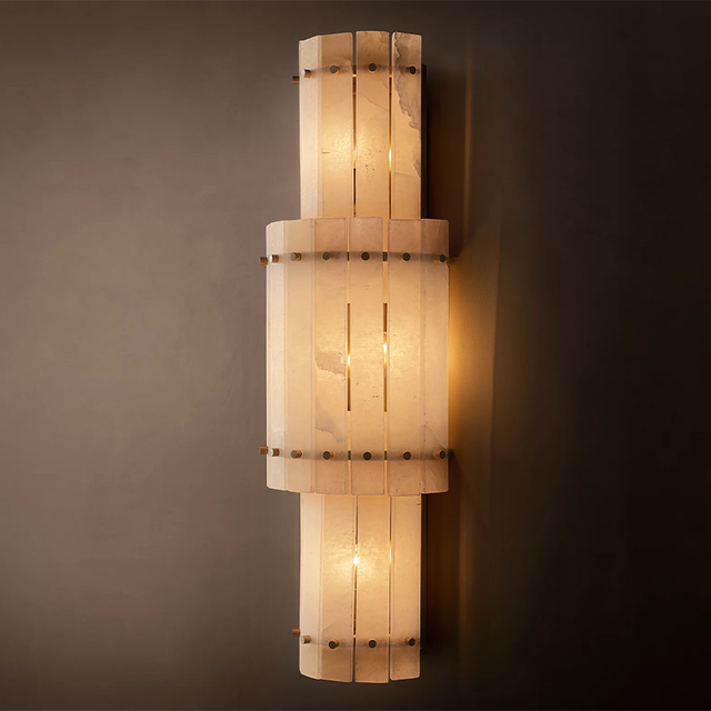Alabaster Sconce San Marco Alabaster Grand Round Sconce for Bedside Wall Lamp Bedroom Lamp Luxury Lighting Decoration Home