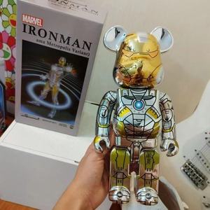Placage <span class=keywords><strong>Iron</strong></span> <span class=keywords><strong>Man</strong></span> <span class=keywords><strong>Spider</strong></span>-<span class=keywords><strong>Man</strong></span> ours brutal Bearbrick 400% Tide Play KWAS figurines ornements en gros - Product Image 6
