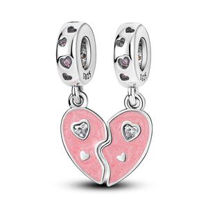 Vendita calda placcato in argento 925 cuore amore ciondoli regalo per la <span class=keywords><strong>festa</strong></span> <span class=keywords><strong>della</strong></span> <span class=keywords><strong>mamma</strong></span> braccialetto cuore con zircone ciondolo perline gioielli alla moda - Product Image 6