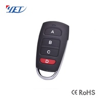 YET084 Télécommande RF universelle 433 MHz à 4 touches, duplicateur et cloneur d'apprentissage de code fixe pour système de sécurité de portail et moteur de porte de garage