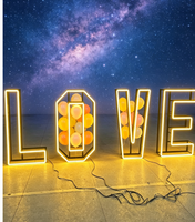 Lettre LED pliable pour mariage, grand panneau lumineux LOVE RVB pour scène