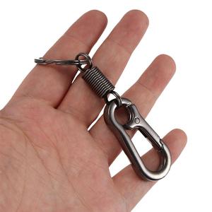 <span class=keywords><strong>Porte</strong></span>-clés de voiture en métal gunmetal, forme simple et robuste de mousqueton, en acier inoxydable et alliage de zinc, cadeau pour homme, accessoires d'intérieur automobile - Product Image 3