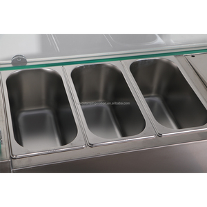 Barra de ensalada comercial de frutas de acero inoxidable barra de ensalada/enfriador de ensalada con contenedor/Mostrador de vidrio para ensalada Pantalla de barra de ensalada - Product Image 4