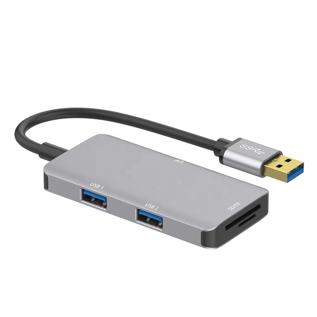 Onten Wholesale 5 in 1 Usb 3.0 Hub with CF TF SD Card Reader Supports 2-port USB3.0 HUB OTN-8107