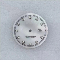 Cadran de montre pour femme de 24,5 mm en perles non lumineuses avec index en diamant pour mouvement NH05