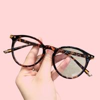 Lunettes de vue rondes rétro artistiques pour femmes, monture complète anti-lumière bleue, monture circulaire