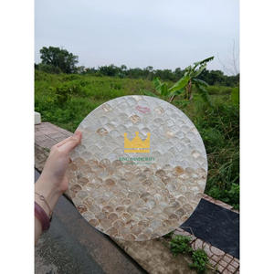 Personnalisez le stockage créatif de coquillages circulaires tissés pour le café à la maison Tapis de repas occidentaux Plateau rétro de luxe circulaire du Vietnam - Product Image 1