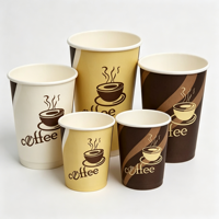 Gobelet en papier à paroi simple, design anti-fuite, logo personnalisé, gobelet jetable pour boissons, différentes tailles disponibles