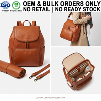Bolsa de Pañales de Cuero Personalizada OEM, Estilo Vintage, Color Marrón, de Cuero de Grano Completo, Impermeable, para Viajes, para DE