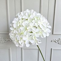Fleur artificielle de qualité supérieure, vente en gros pour fleuristes, hydrangea blanc artificiel individuel