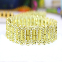 Garniture en dentelle guipure de luxe broderie rétro ruban coloré dentelle dorée ondulée accessoires vestimentaires