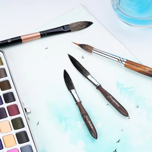 Pinceaux professionnels en acrylique personnalisés Fontainebleau avec logo, poils d'écureuil, pinceaux à langue de chat, pinceaux à aquarelle - Product Image 5