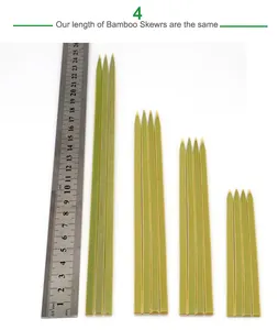 Aksesoris bbq stik tusuk sate bambu datar daging bambu tusukan dayung Pilihan 9cm 15cm 20cm 30cm 45cm 60cm