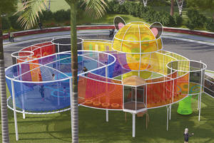 Filet en nylon arc-en-ciel personnalisable pour aire de jeux extérieure pour centre de divertissement - Cadre d'escalade à cordes, balançoire, divertissement familial pour enfants - Product Image 3