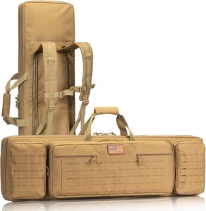 Bolsa Táctica Doble para Armas, Estuche para Rifle Molle, Cierre con Cremallera Bloqueable, Impermeable, para Caza y Tiro - Product Image 1