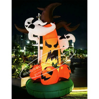 Al Aire Libre LED sombrero inflable Halloween decoración enorme publicidad inflable fantasma Halloween calabaza