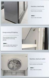 Congélateur vitrine à gelato refroidi par air pour supermarchés, refroidisseur pour restaurants, réfrigérateur pour boissons en climat frais - Product Image 3