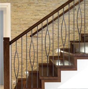 Balaustres de hierro modernos Marquis de la serie Aalto emparejados con barra lisa - Product Image 4