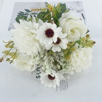 Untuk Buket Bunga Hydrangea Musim Gugur 7 Tangkai Terlaris, Bunga Sutra Kering Phalaenopsis Mawar, Bunga Daisy Dekoratif untuk Pernikahan dan Dekorasi Rumah Ukuran Kecil