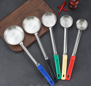 Cuillère à sauce à pizza en acier inoxydable, cuillère à fond plat pour étaler la sauce, cuillère à sauce tomate, avec marquages en onces - Product Image 3
