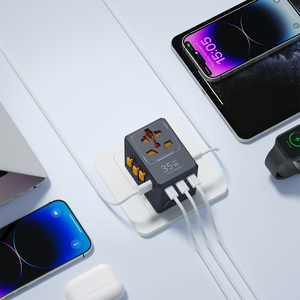 2025 mới 2500W AC Ổ cắm du lịch Bộ chuyển đổi nhanh chóng phí pd35w đa cắm du lịch Bộ chuyển đổi 4 loại C + 1 USB phổ du lịch Bộ chuyển đổi - Product Image 4