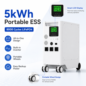 ระบบจัดเก็บพลังงานแสงอาทิตย์ออลอินวัน 5kW 5.12kWh 8000 รอบการใช้งาน พร้อมระบบสำรองไฟบ้านในตัว แรงดันไฟฟ้าระบบ 51.2V รับประกันประสิทธิภาพสูง - Product Image 1