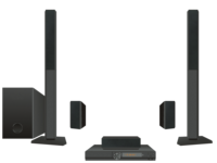 Yeni 5.1 Kanal Ev Sinema Sistemi, 185W Güç Amplifikatörü, 6.5 inç Subwoofer, MP3 Desteği ve Mobil ve TV için Taşınabilir Tasarım