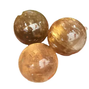 crystal ball sphere business gifts collection fengshui decoration polished honey calcite crystal iceland ball sphere