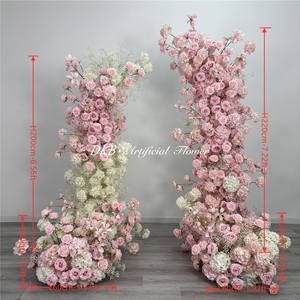 ซุ้มแต่งงานสไตล์โมเดิร์นปรับแต่งได้ ประดับด้วยดอกไม้ผ้าไหม ซุ้มโค้งประดิษฐ์ทรงแตร สวยงามสง่างาม สำหรับตกแต่งฉากหลัง - Product Image 2