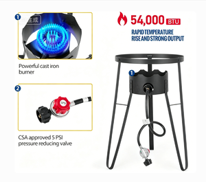 <span class=keywords><strong>Cocina</strong></span> Exterior con Wok de Hierro y Quemador de Propano, Estufa de Gas de Alta Presión de 54,000 BTU para Barbacoa en el Patio Trasero, Eventos al Aire Libre y <span class=keywords><strong>Cocina</strong></span> al Aire Libre - Product Image 4