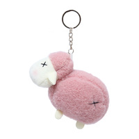 12cm dessin animé mignon peluche alpaga petit agneau mouton jouets en peluche porte-clés Mini pendentif Peluches mouton peluche poupée porte-clés