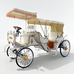 Carruajes de Caballos Estilo Boda para Recorridos Turísticos en Parques, Vehículo de Ruedas Tirado por Caballos, Carro Retro en Venta - Product Image 2