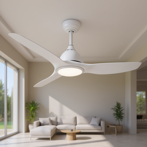 Ventilateur de plafond LED blanc Bredoom de 52 pouces avec lumière, moteur DC et télécommande pour patio, design moderne - Product Image 2