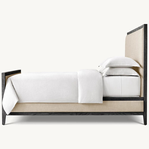 Высококлассная легкая Роскошная гостиничная спальня из массива дерева мебель на заказ 1,8-метровая небольшая квартира двуспальная кровать простая Свадебная кровать - Product Image 3