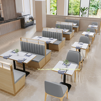 Canapés de restaurant personnalisés pour maison de thé ou restaurant occidental, avec rangement, en bois massif, design moderne et simple, double place, mobilier de restaurant