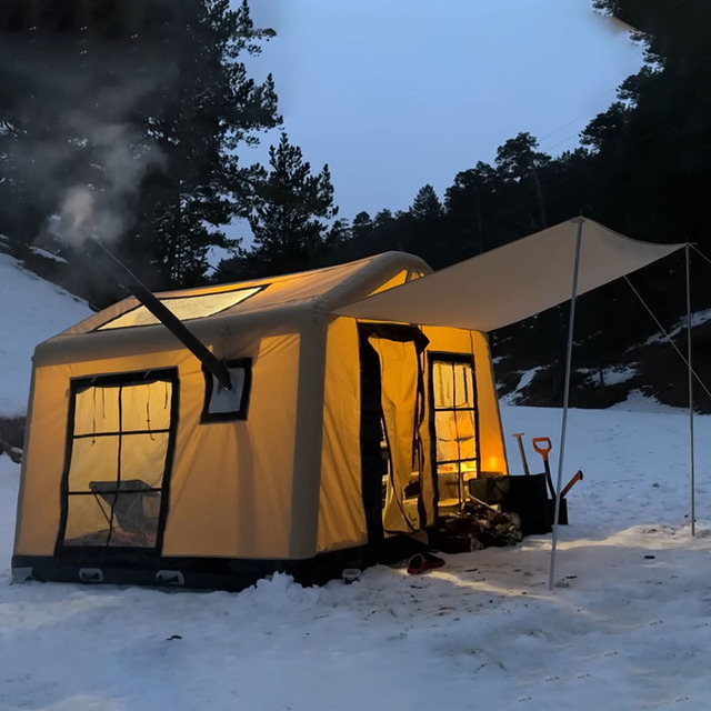 Waterproof Portable Air Tent with One Bedroom and One Living Room Oxford Fabric for Camping and Party Use Air Tent
