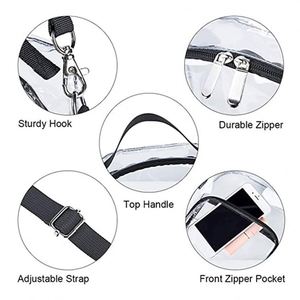 <b>PVC</b> Transparent <b>Top</b>-Handle Casual Bag Purse Clear Shoulder Messenger Tote Bag for Women Outdoor Traveling Shopping - Product Image 5