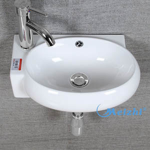 Lavabo mural en céramique pour salle de bain de balcon - Product Image 1