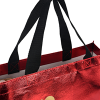 Sac de courses non tissé métallisé laser brillant, sac fourre-tout laminé holographique de luxe, réutilisable, or, argent, rouge, pour cadeaux de fête, vente en gros
