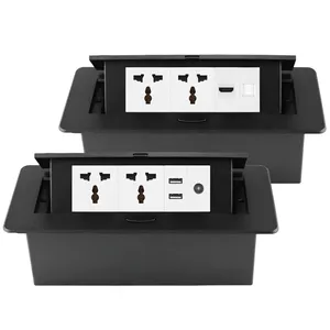 Universal Desktop Socket Recessed Power Strip Socket USB RJ45 TV HDMI-Compatible Benchtop Pop Up Table Outlet FR UK Built-in
