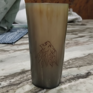 Hecho a mano, el mejor cuerno de búfalo y cuerno de vaca para beber, jarra de cristal de estilo religioso, artesanías naturales para fiestas y brindis - Product Image 1