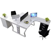 Mobilier de bureau moderne ouvert modulaire 3 personnes cabine à 120 degrés poste de travail du personnel